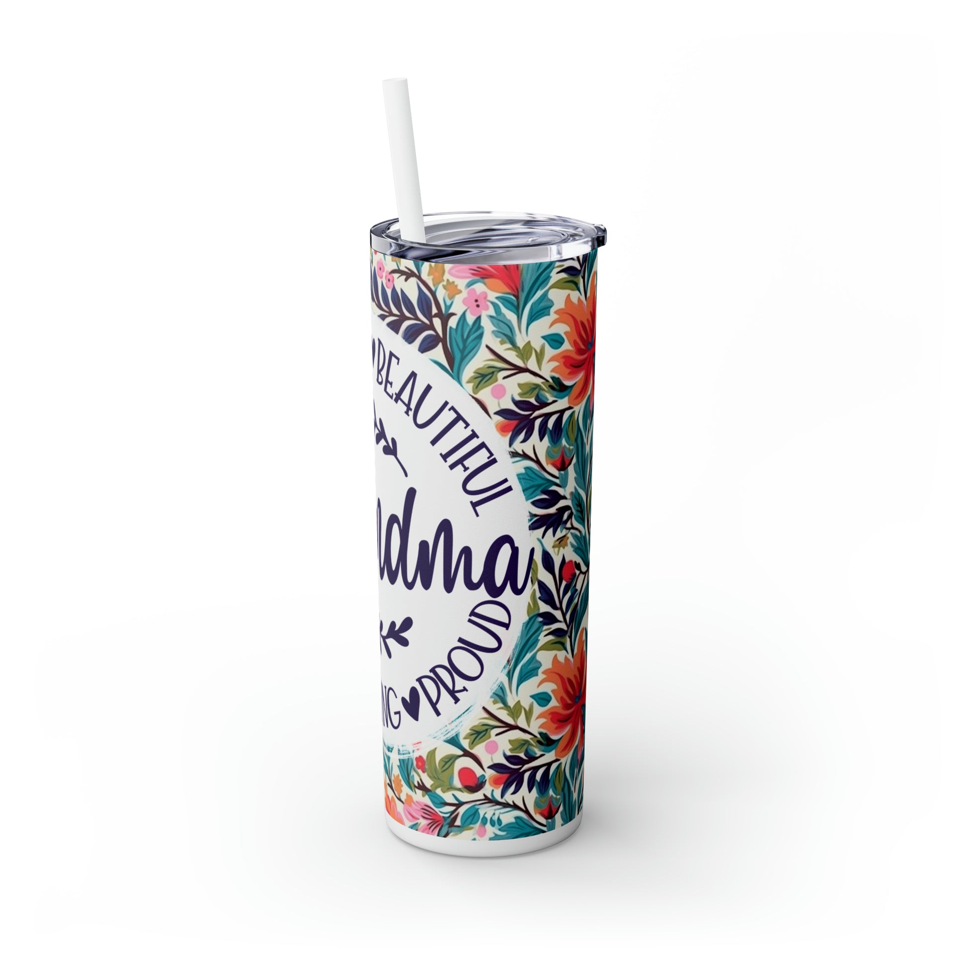 Beautiful Grandma |Skinny Tumbler with Straw, 20oz - Kim’s Signature Beauty & Accessories    (Store description)