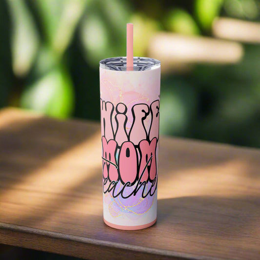 Wife, Mom, Teacher | Skinny Tumbler - Kim’s Signature Beauty & Accessories    (Store description)