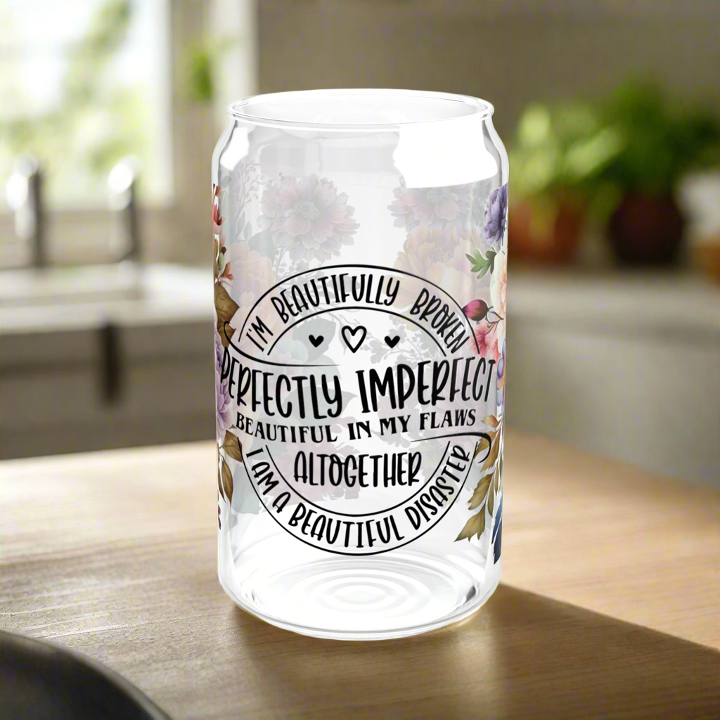 Perfectly Imperfect Sipper Glass - Kim’s Signature Beauty & Accessories    (Store description)