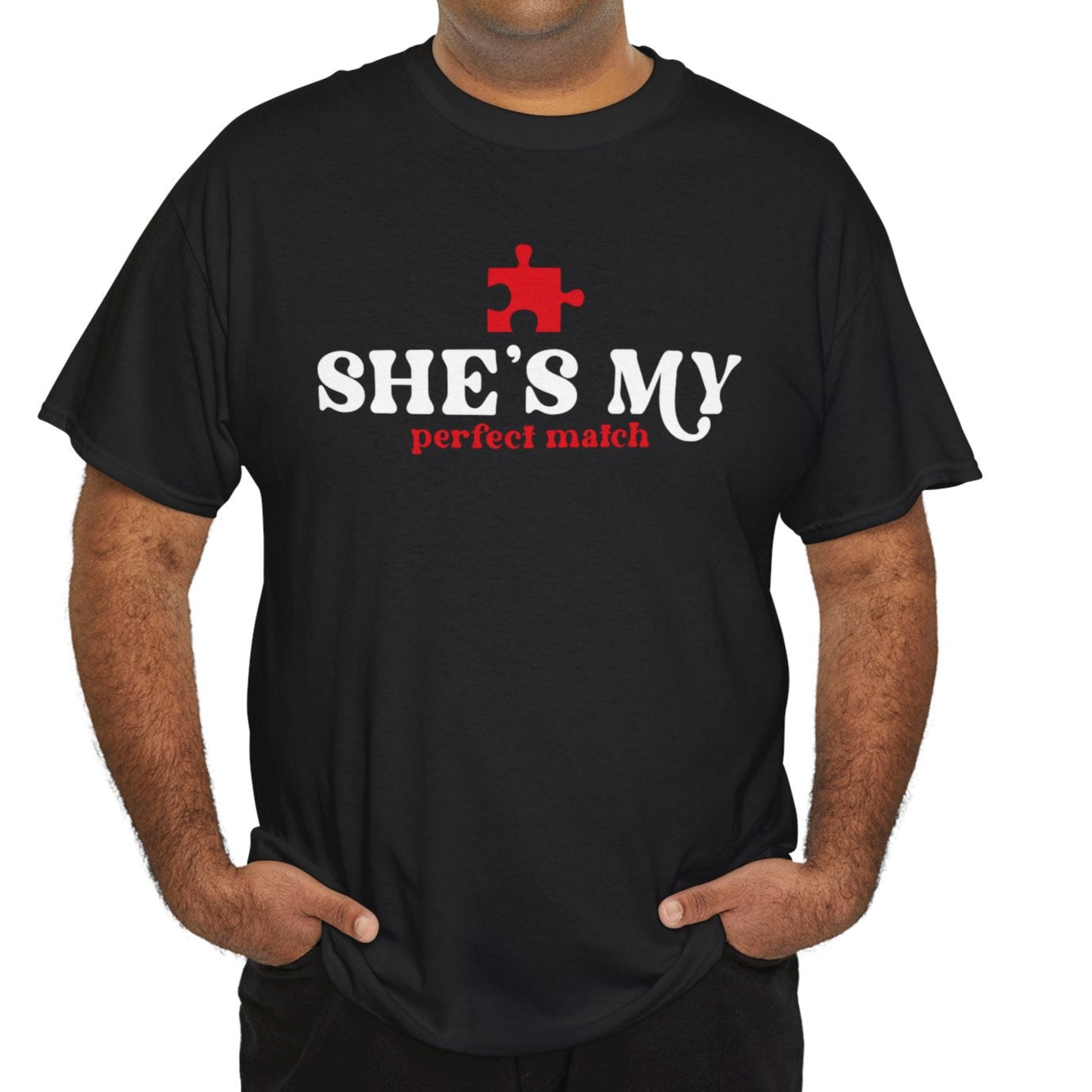She's My Perfect Match Puzzle Piece Tee – Couple's Matching Shirt - Kim’s Signature Beauty & Accessories    (Store description)