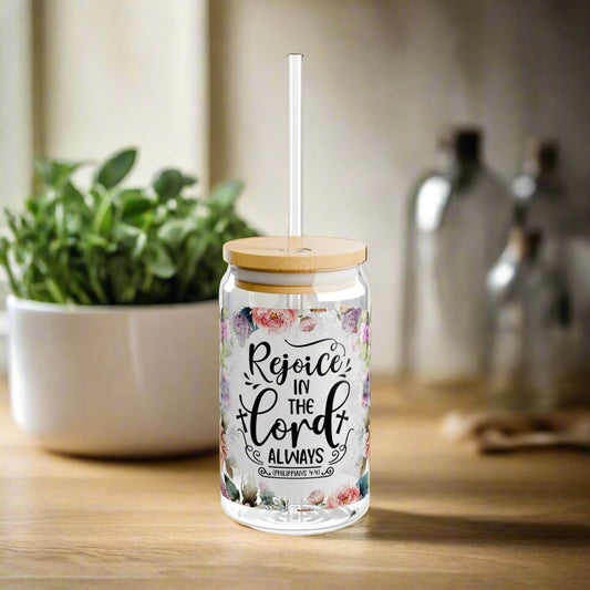 Rejoice In The Lord Sipper Glass - Kim’s Signature Beauty & Accessories    (Store description)