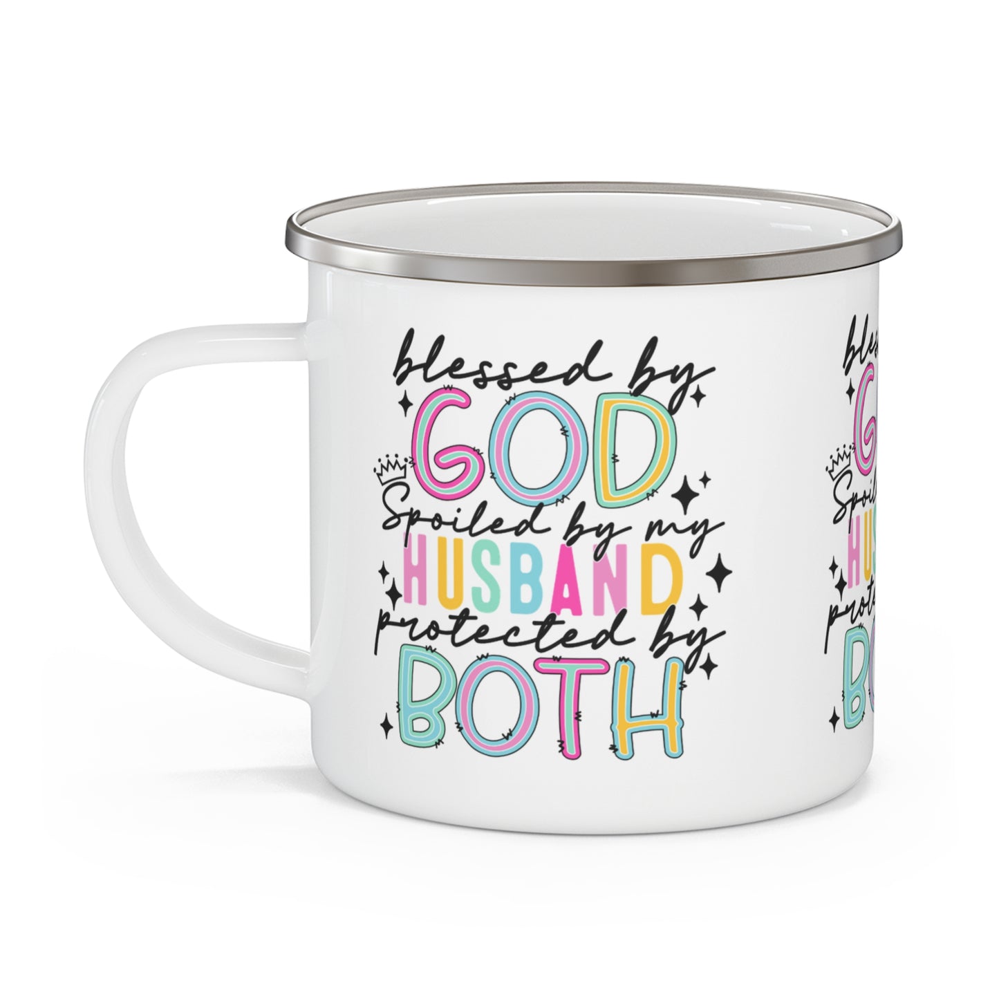 Blessed & Spoiled Enamel Camping Mug - Kim’s Signature Beauty & Accessories    (Store description)