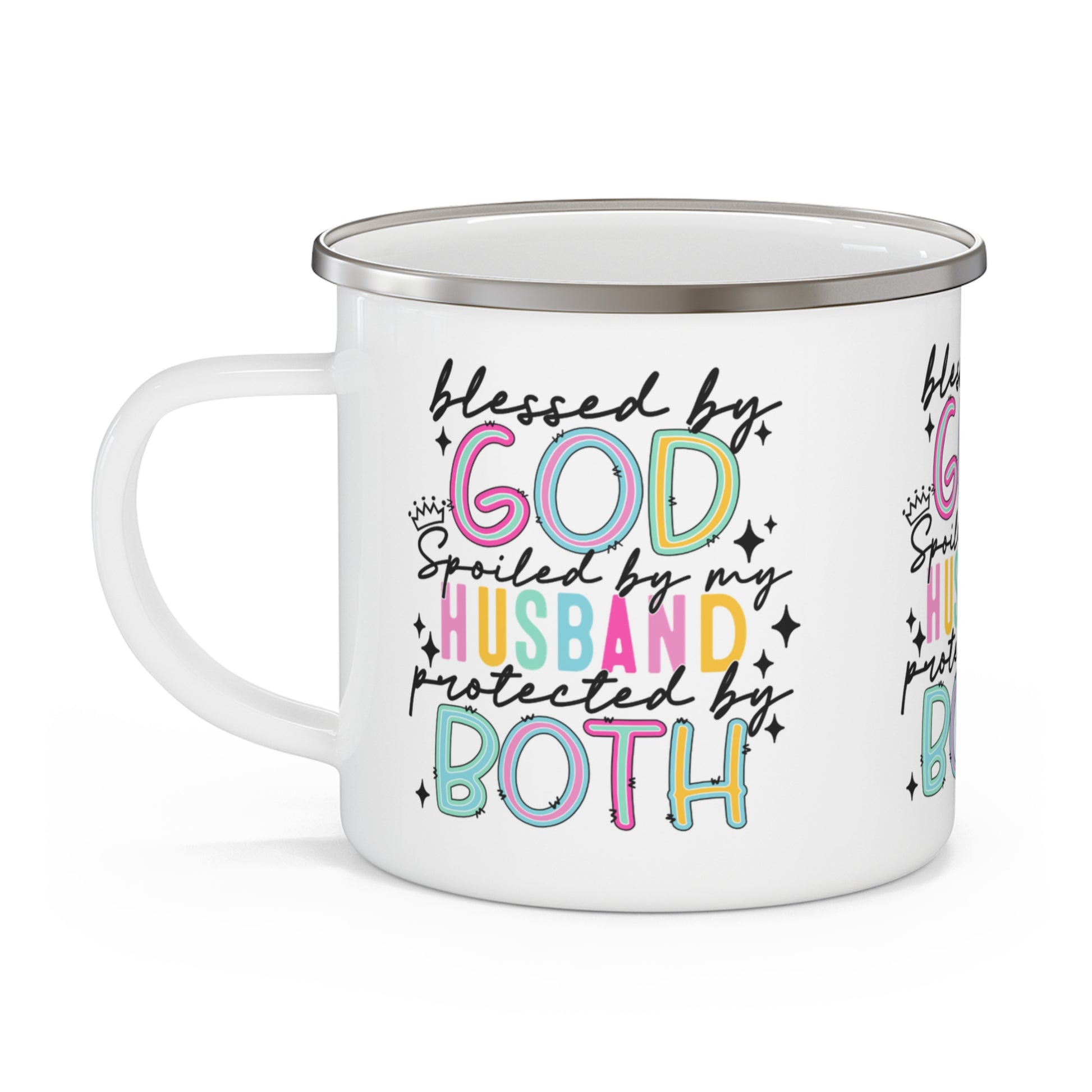 Blessed & Spoiled Enamel Camping Mug - Kim’s Signature Beauty & Accessories    (Store description)