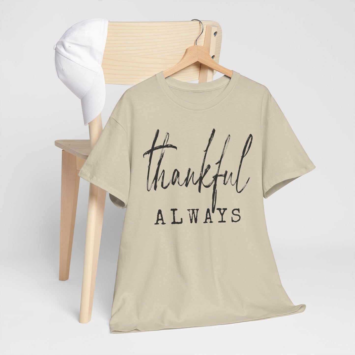 Thankful Always T-Shirt – Minimalist Gratitude Thanksgiving Tee - Kim’s Signature Beauty & Accessories    