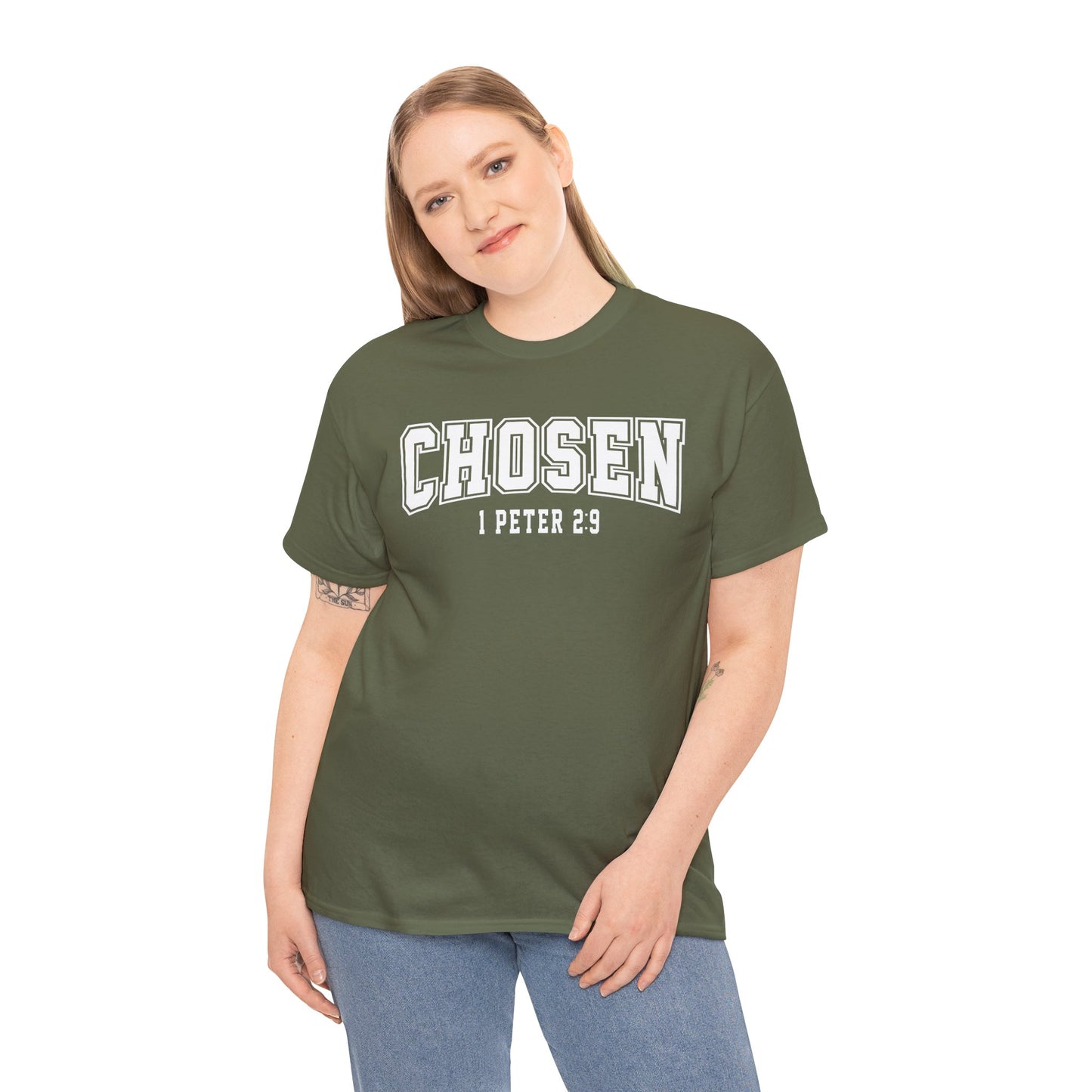 Chosen Unisex Heavy Cotton Tee - 1 Peter 2:9 Inspirational Shirt - Kim’s Signature Beauty & Accessories    