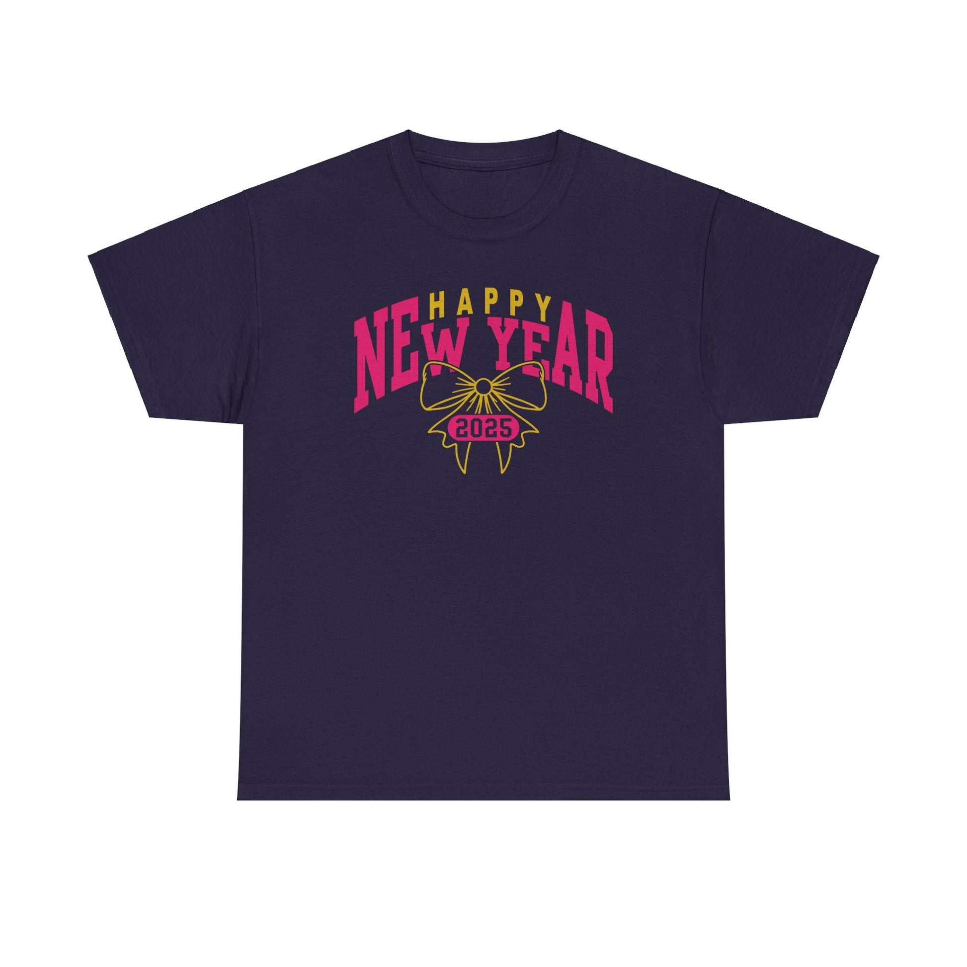 Happy New Year 2025 Bow Cotton Tee - Kim’s Signature Beauty & Accessories    (Store description)