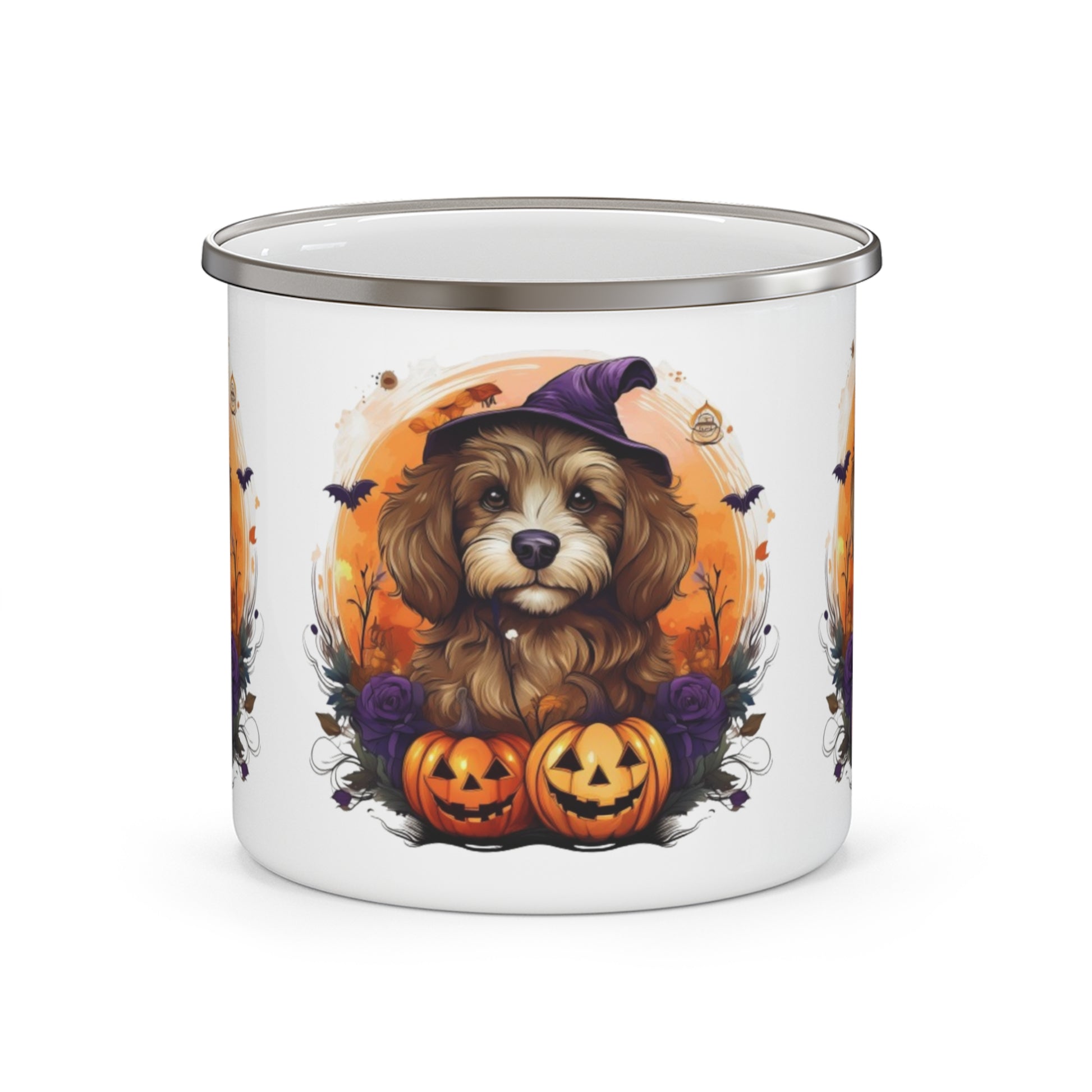 Pumpkins & Pup Enamel Camping Mug - Kim’s Signature Beauty & Accessories    (Store description)