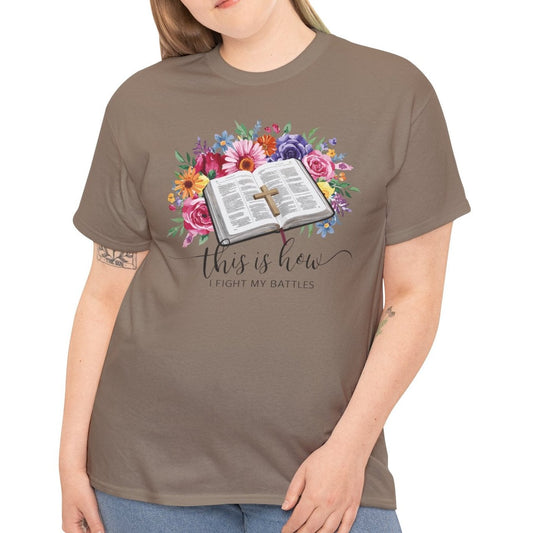 This is How I Fight My Battles Tee - Kim’s Signature Beauty & Accessories    (Store description)