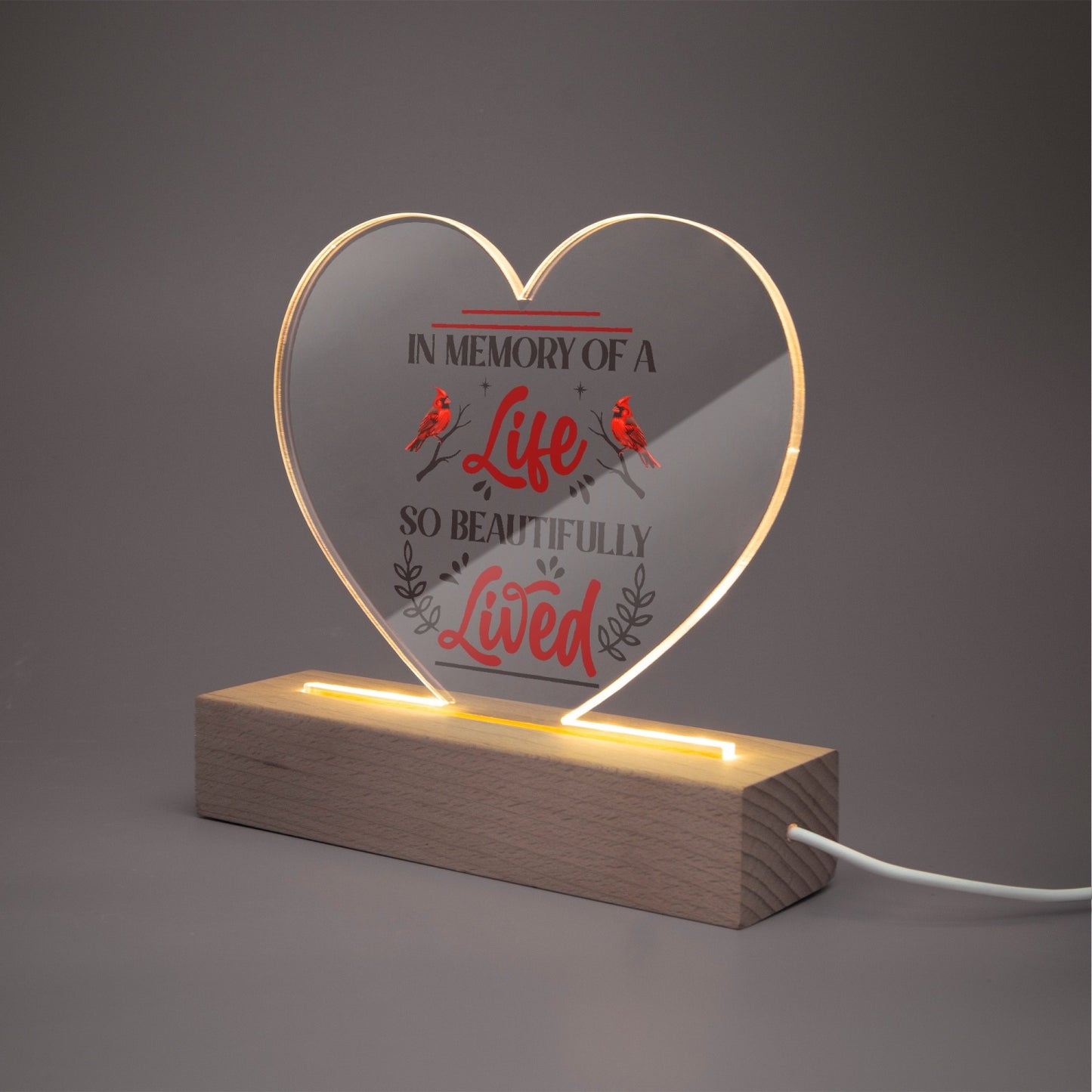 In Memory Acrylic Plaque with Stand - Heart - Kim’s Signature Beauty & Accessories    