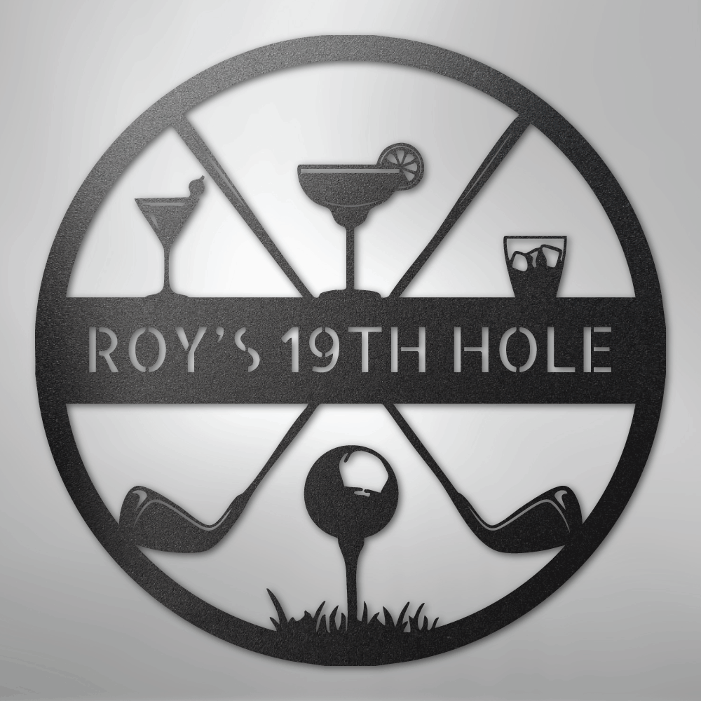 19th Hole Casual Monogram - Steel Sign - Kim’s Signature Beauty & Accessories