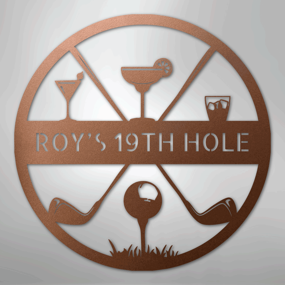 19th Hole Casual Monogram - Steel Sign - Kim’s Signature Beauty & Accessories