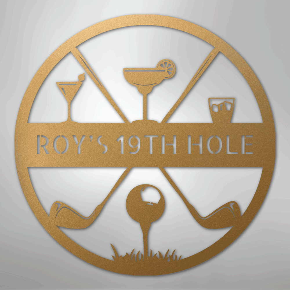 19th Hole Casual Monogram - Steel Sign - Kim’s Signature Beauty & Accessories