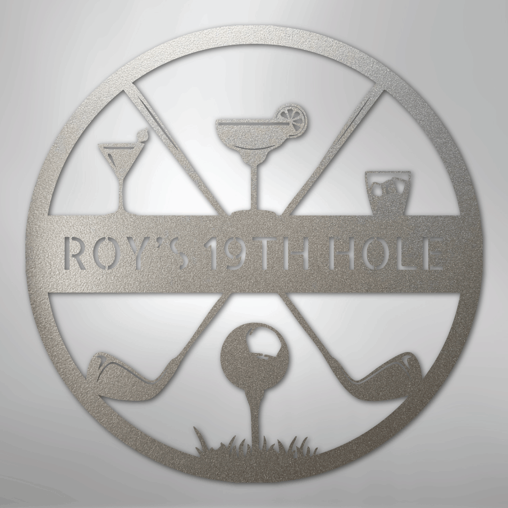 19th Hole Casual Monogram - Steel Sign - Kim’s Signature Beauty & Accessories