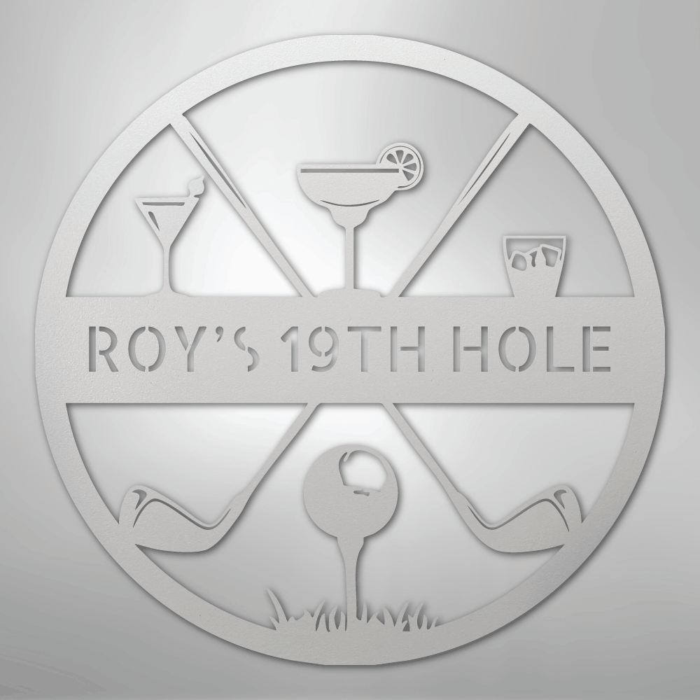 19th Hole Casual Monogram - Steel Sign - Kim’s Signature Beauty & Accessories