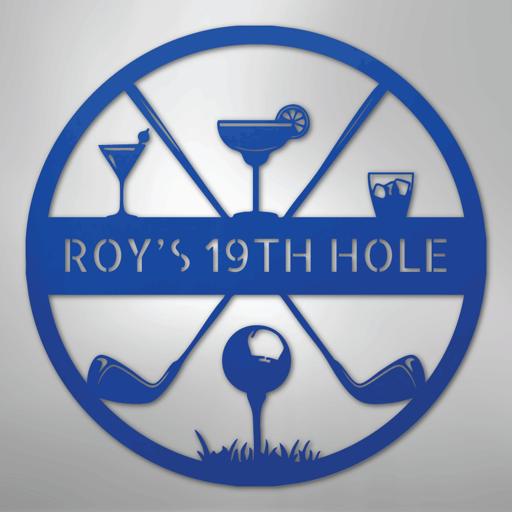 19th Hole Casual Monogram - Steel Sign - Kim’s Signature Beauty & Accessories