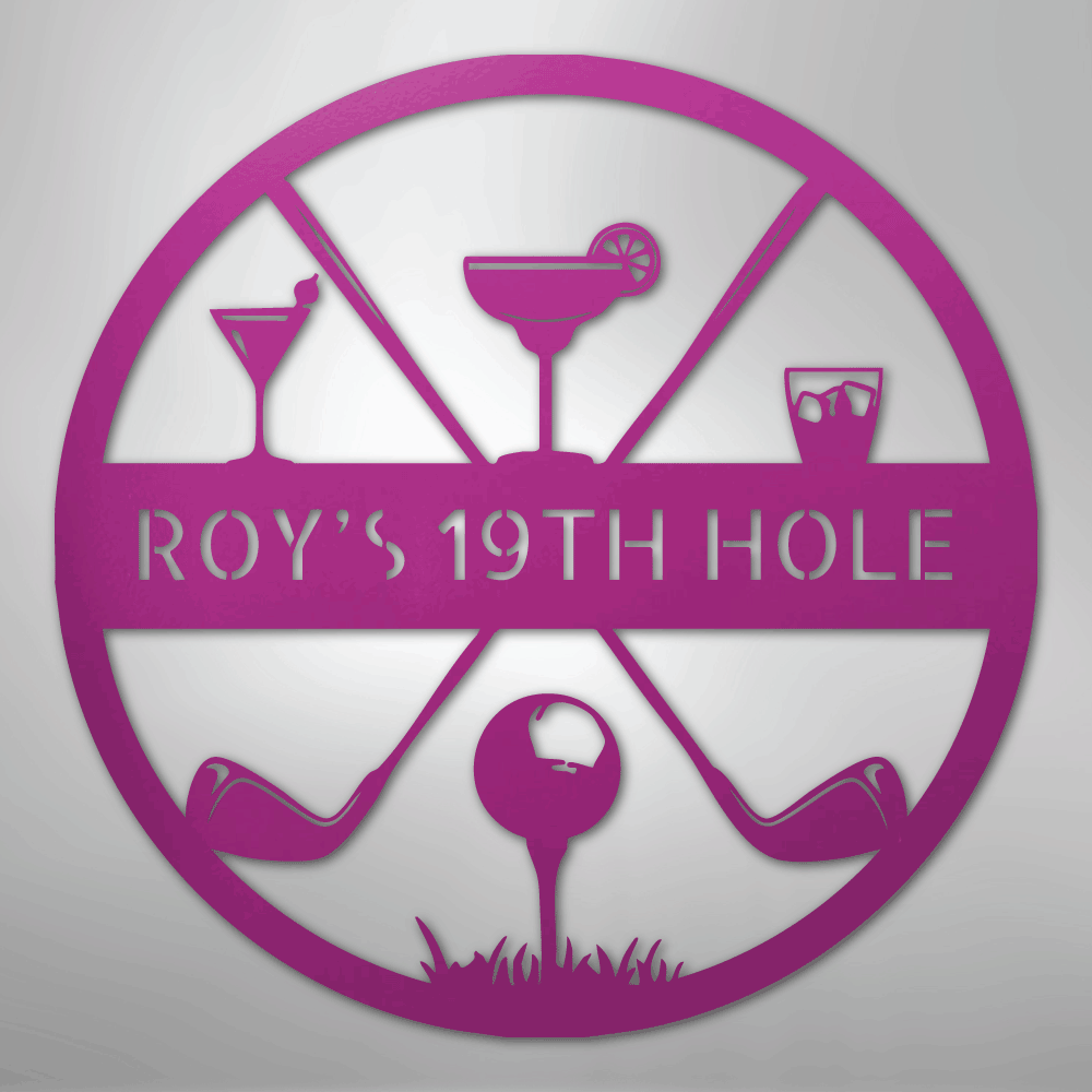 19th Hole Casual Monogram - Steel Sign - Kim’s Signature Beauty & Accessories