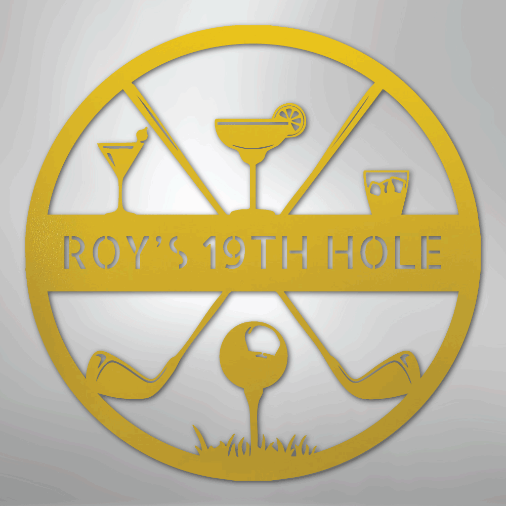 19th Hole Casual Monogram - Steel Sign - Kim’s Signature Beauty & Accessories