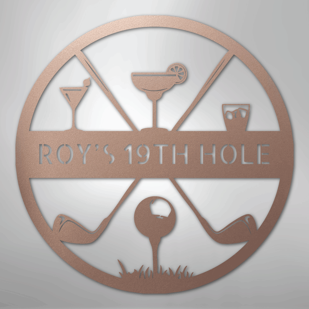 19th Hole Casual Monogram - Steel Sign - Kim’s Signature Beauty & Accessories