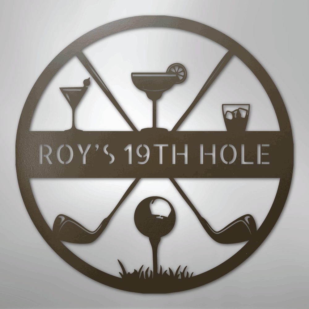 19th Hole Casual Monogram - Steel Sign - Kim’s Signature Beauty & Accessories