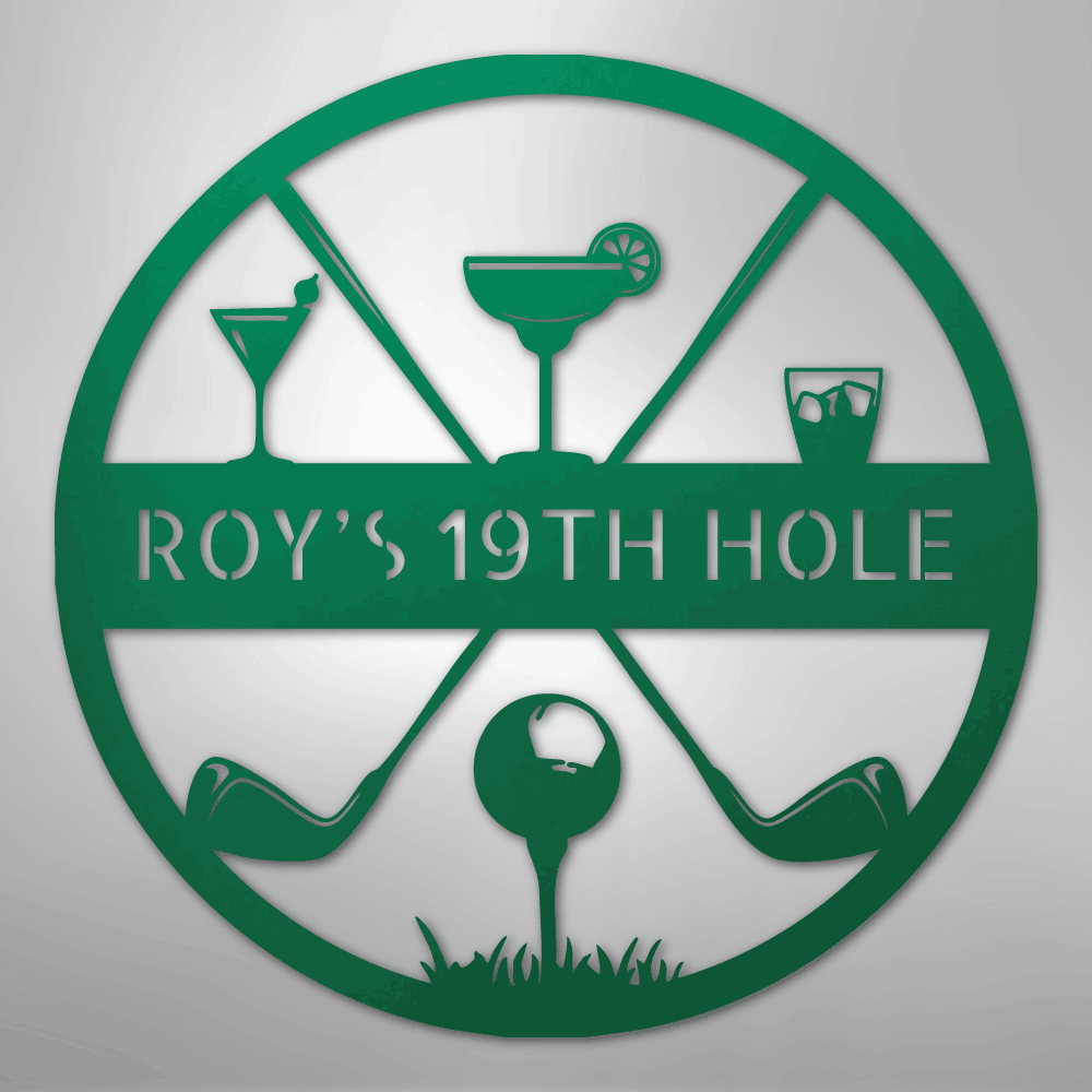 19th Hole Casual Monogram - Steel Sign - Kim’s Signature Beauty & Accessories