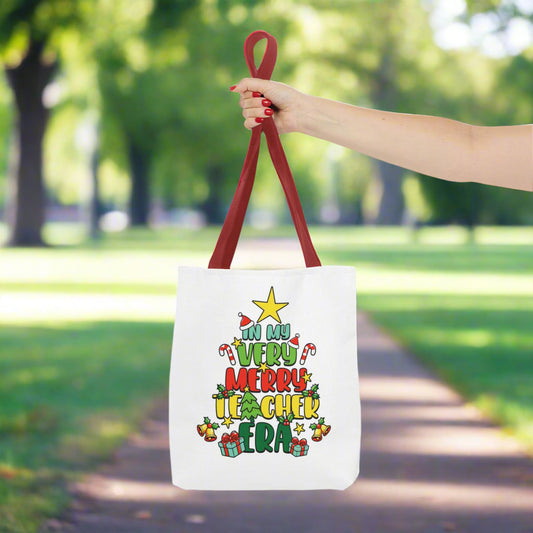 In My Merry Teaching Era Tote Bag - Kim’s Signature Beauty & Accessories    