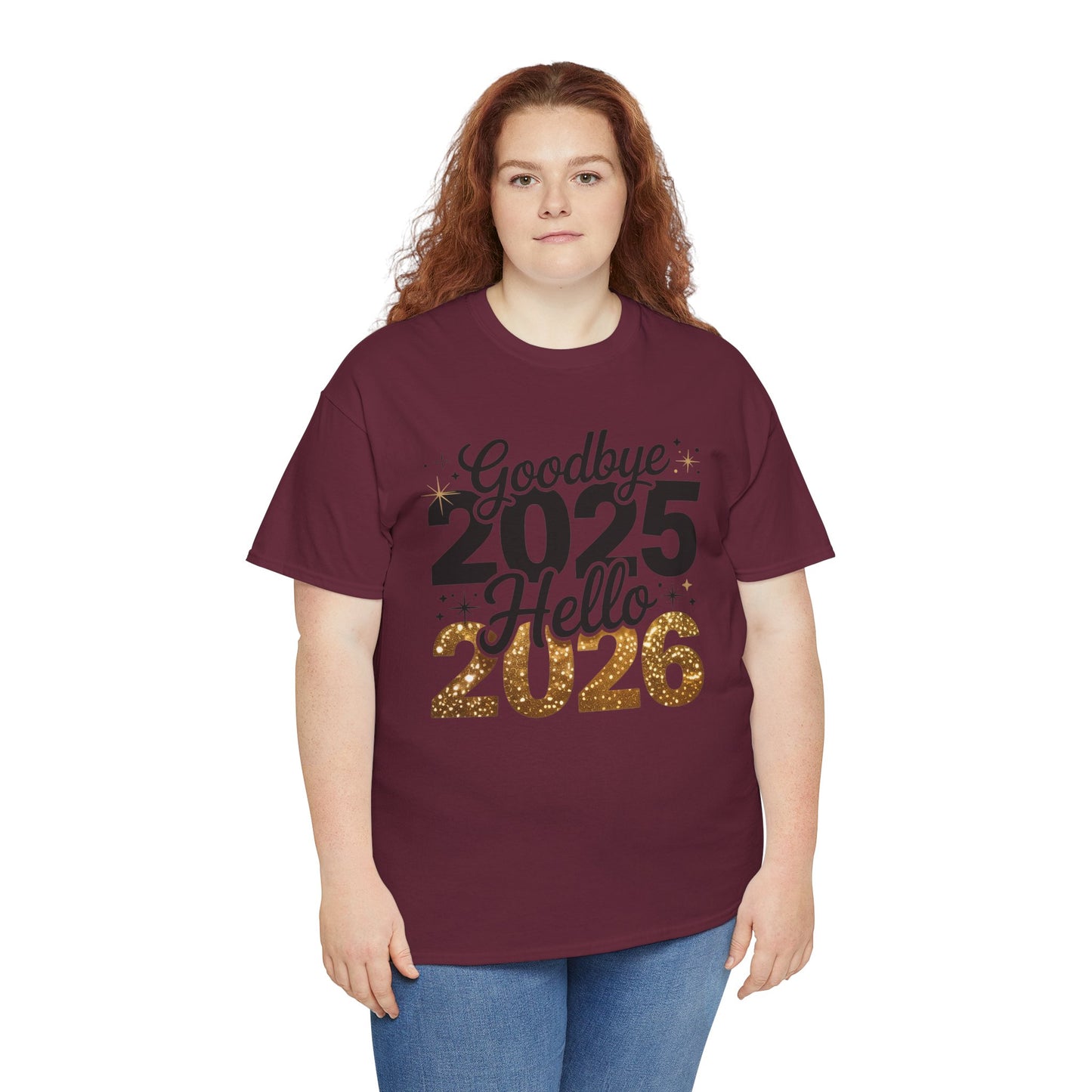 New Year Celebration Tee - Goodbye 2025 Hello 2026 - Kim’s Signature Beauty & Accessories    