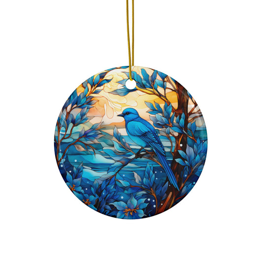 Blue Bird Ceramic Ornaments, 2-Side Print - Kim’s Signature Beauty & Accessories    (Store description)