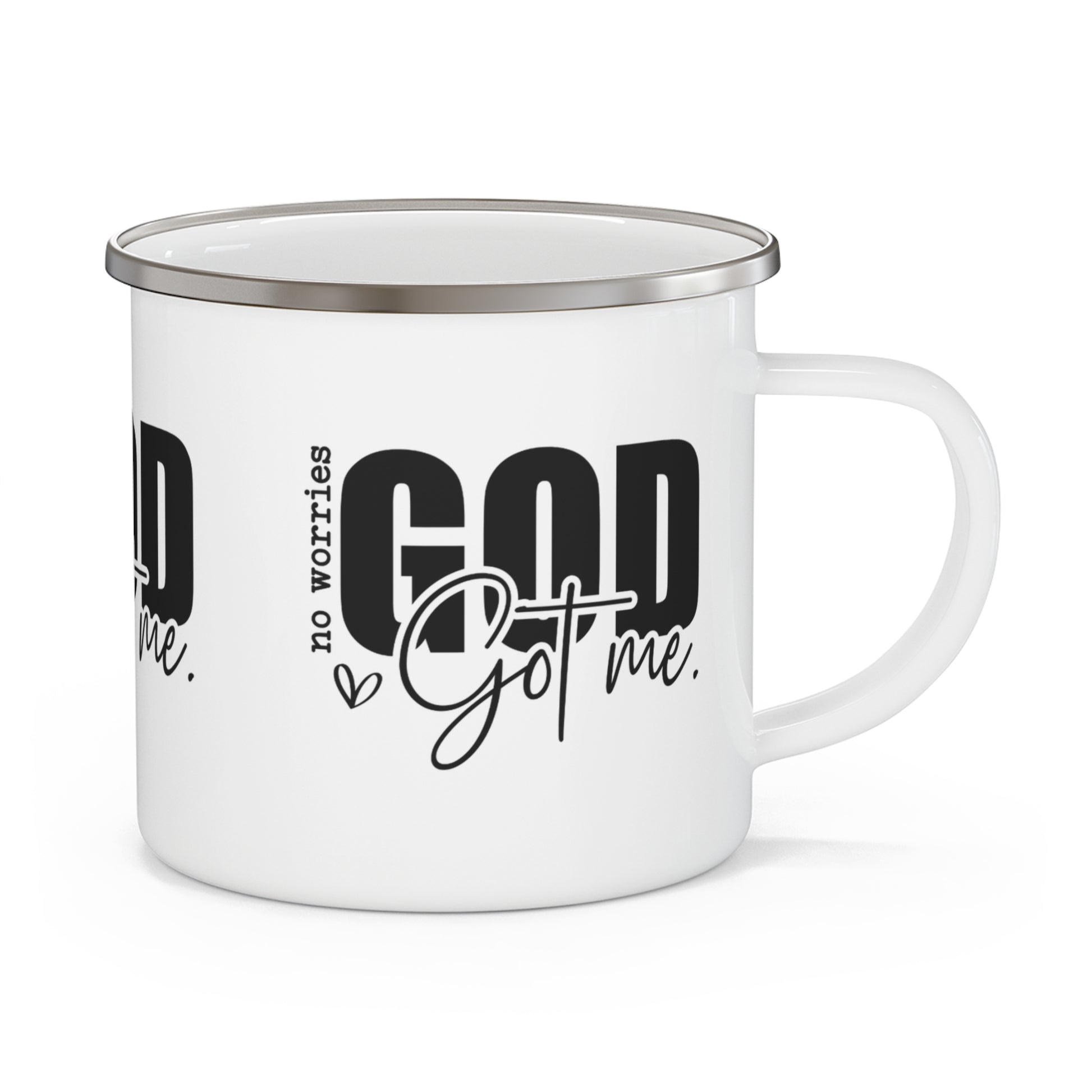 God Got Me Enamel Camping Mug - Kim’s Signature Beauty & Accessories    (Store description)