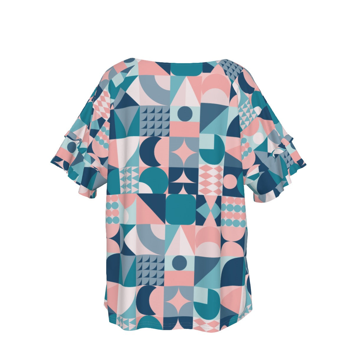 Geo Fun |  Round Neck Raglan Sleeve Tee - Kim’s Signature Beauty & Accessories    (Store description)
