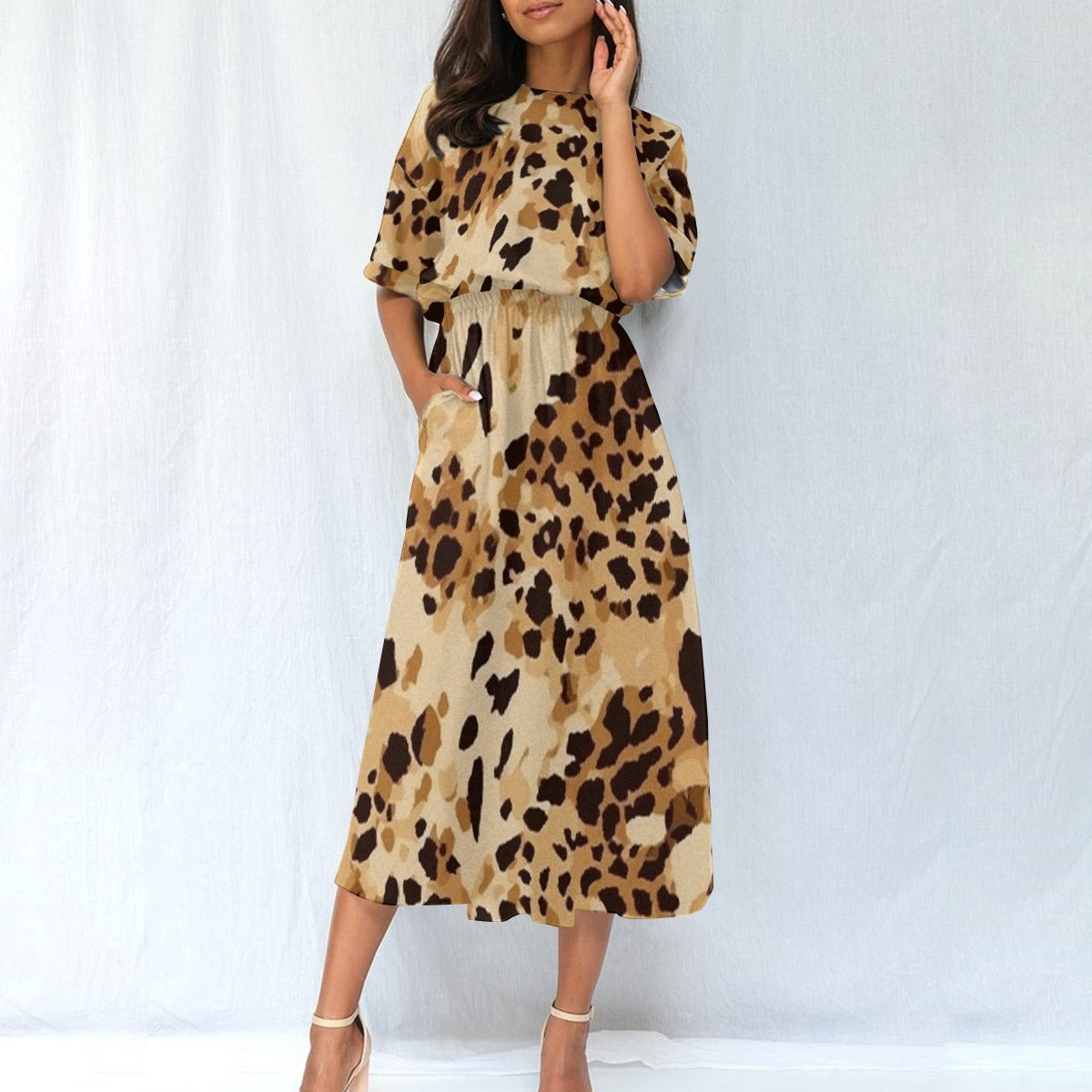 Leaping Leopard | Elastic Waist Dress - Kim’s Signature Beauty & Accessories    (Store description)