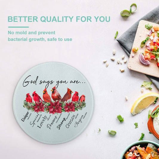 God says you are..| Tempered Glass Cutting Board - Kim’s Signature Beauty & Accessories    (Store description)