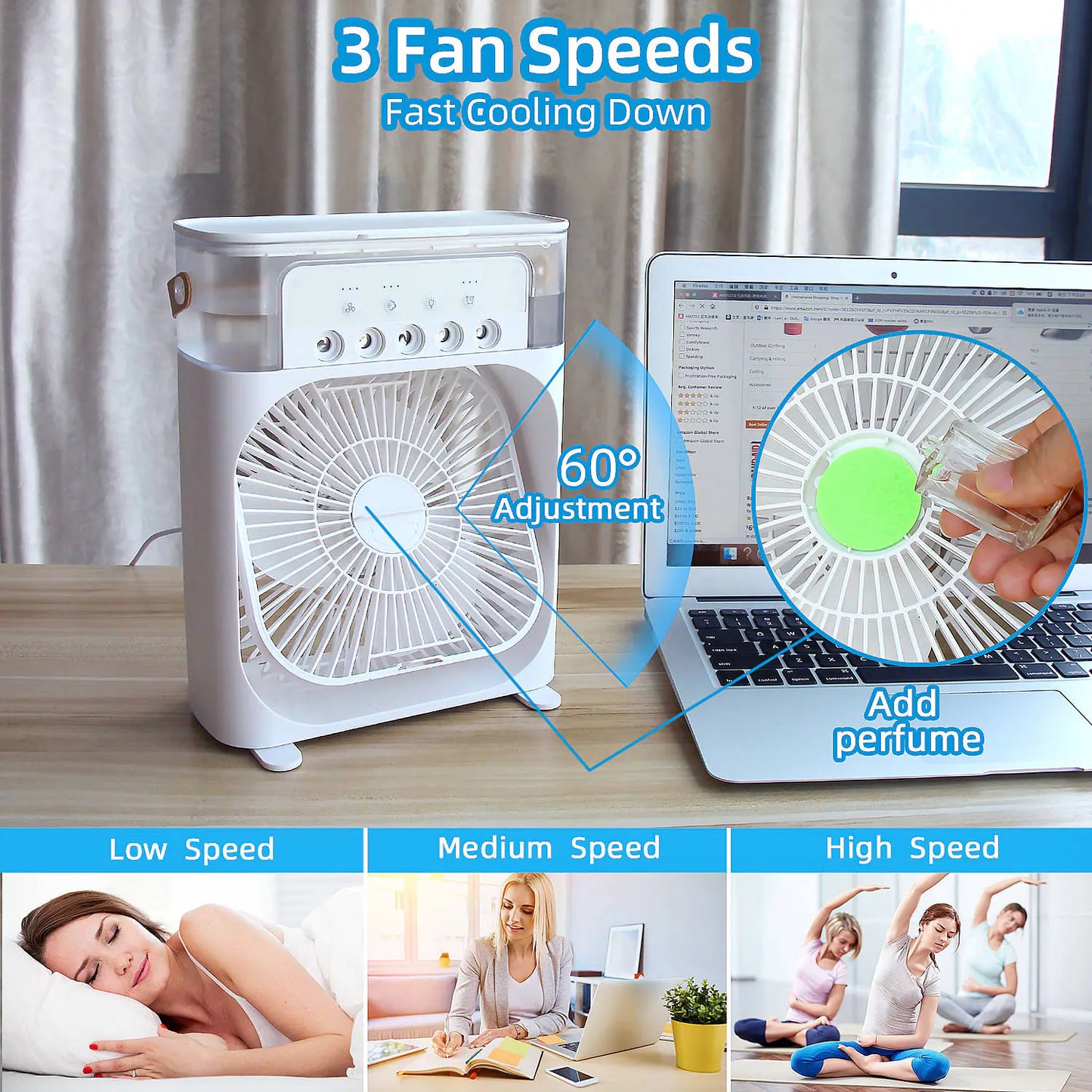 3 In 1 Portable Humidifier Fan - Kim’s Signature Beauty & Accessories    