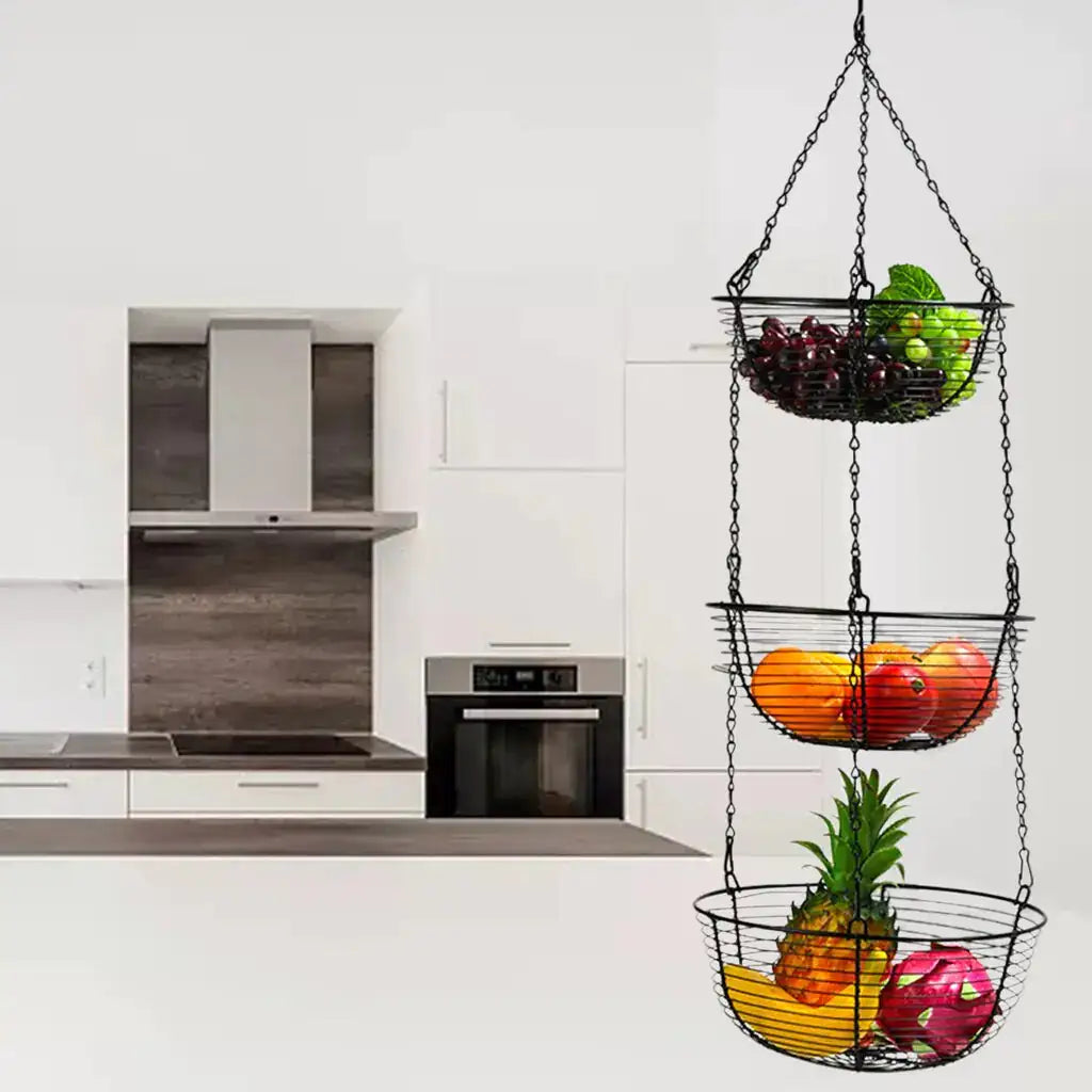3-Tier Hanging Fruit Basket - Kim’s Signature Beauty & Accessories    