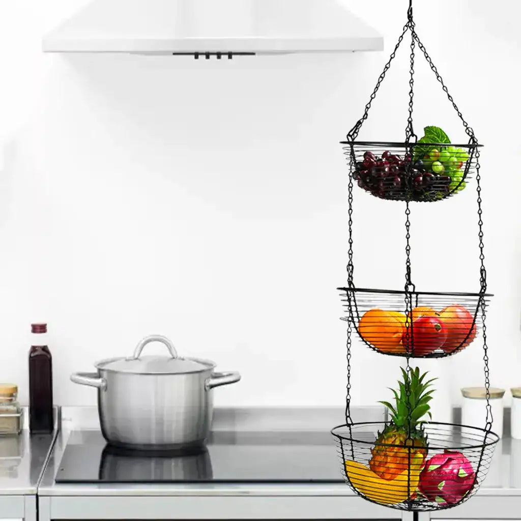 3-Tier Hanging Fruit Basket - Kim’s Signature Beauty & Accessories    