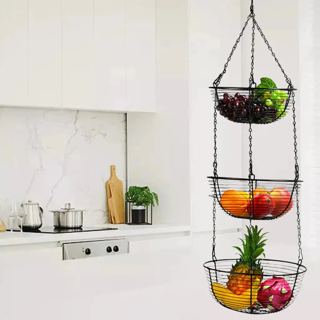 3-Tier Hanging Fruit Basket - Kim’s Signature Beauty & Accessories    
