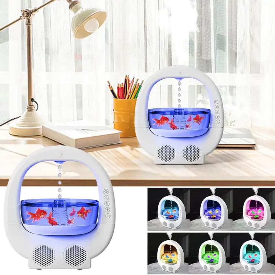 3-in-1 Anti-Gravity Humidifier with Aromatherapy, Bluetooth Speaker, and Fish Tank Light - Kim’s Signature Beauty & Accessories    