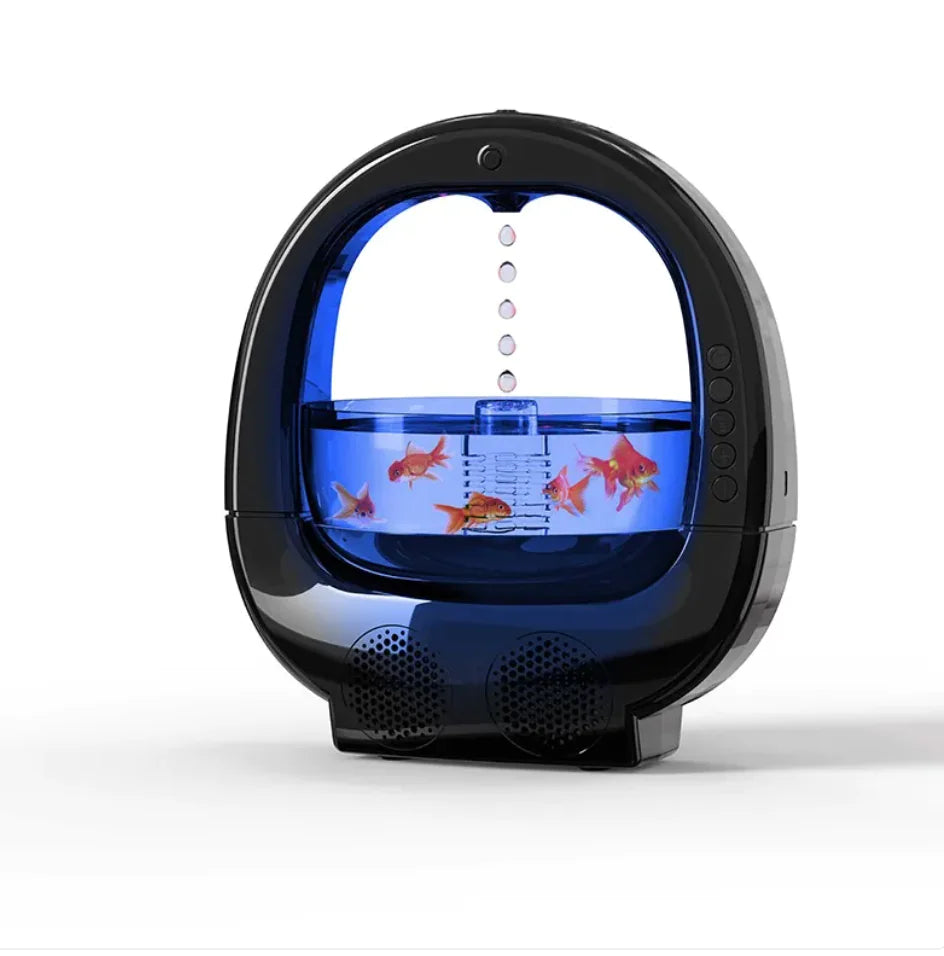 3-in-1 Anti-Gravity Humidifier with Aromatherapy, Bluetooth Speaker, and Fish Tank Light - Kim’s Signature Beauty & Accessories    