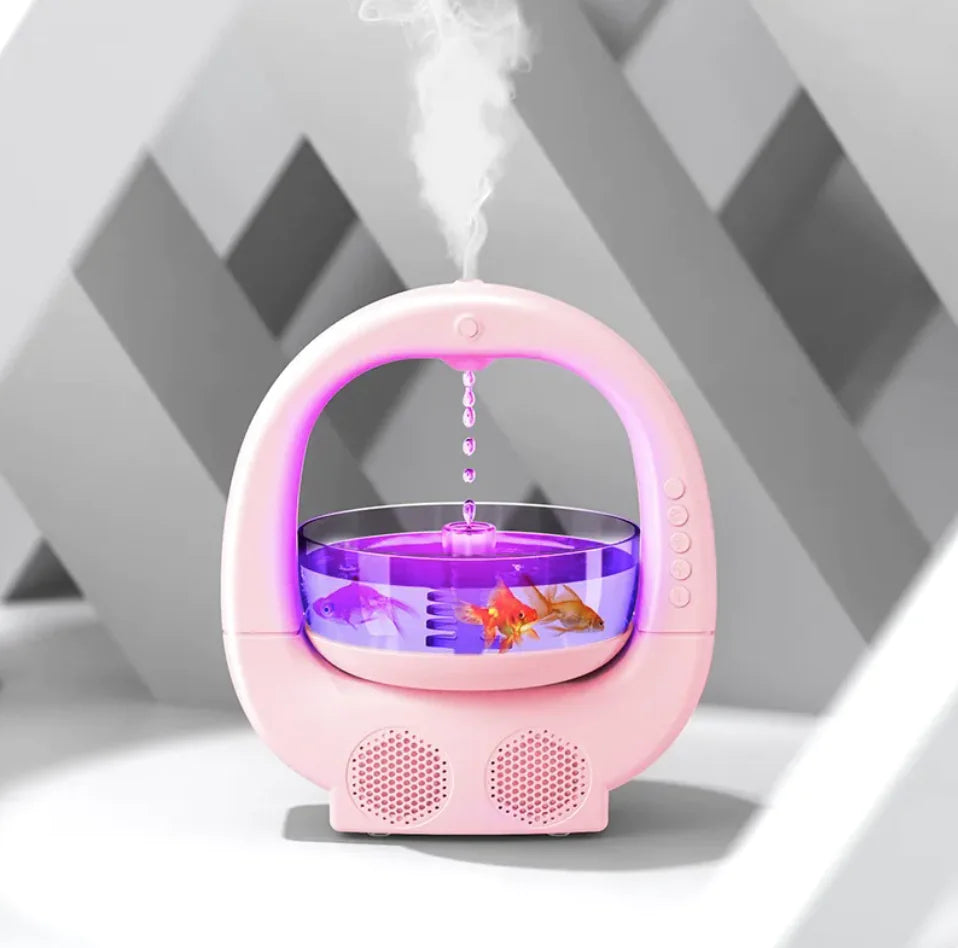 3-in-1 Anti-Gravity Humidifier with Aromatherapy, Bluetooth Speaker, and Fish Tank Light - Kim’s Signature Beauty & Accessories    