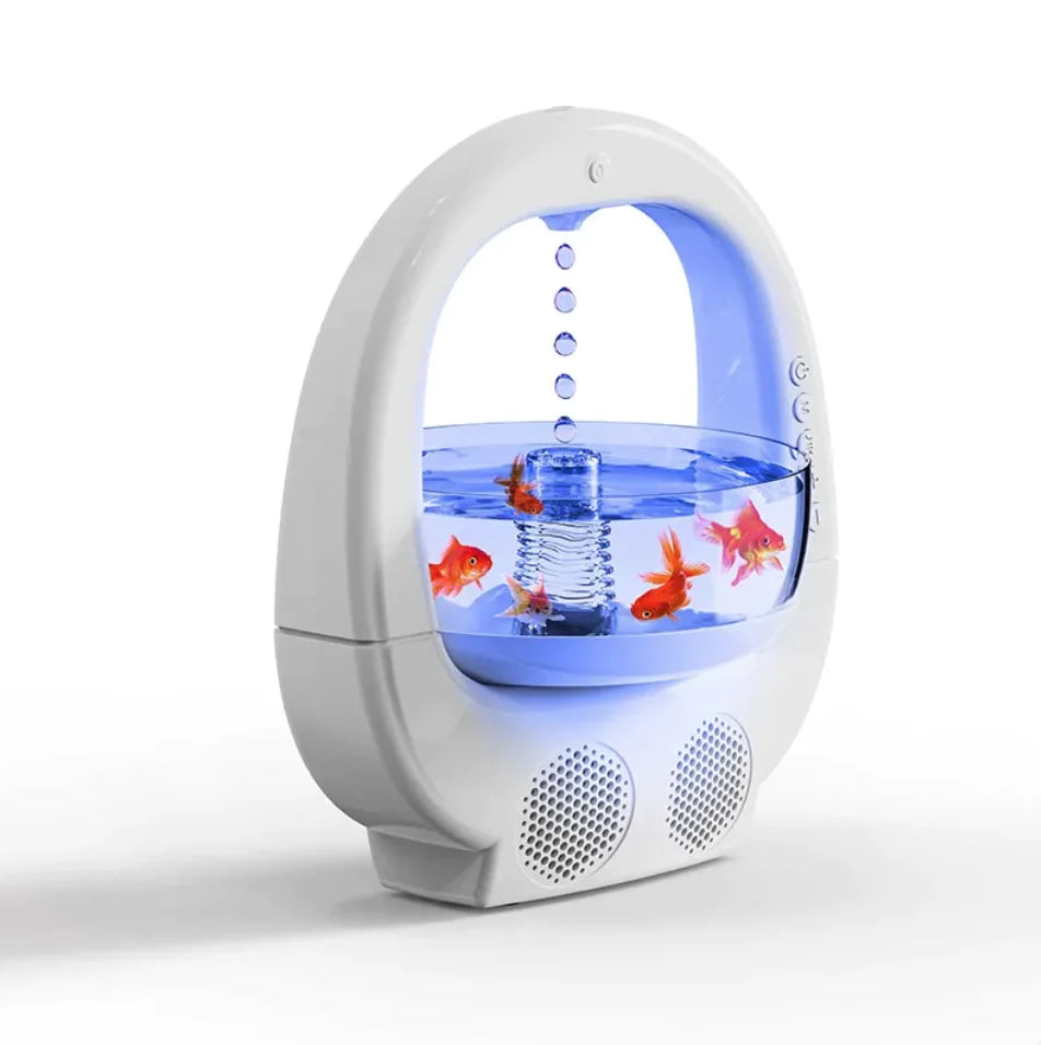 3-in-1 Anti-Gravity Humidifier with Aromatherapy, Bluetooth Speaker, and Fish Tank Light - Kim’s Signature Beauty & Accessories    
