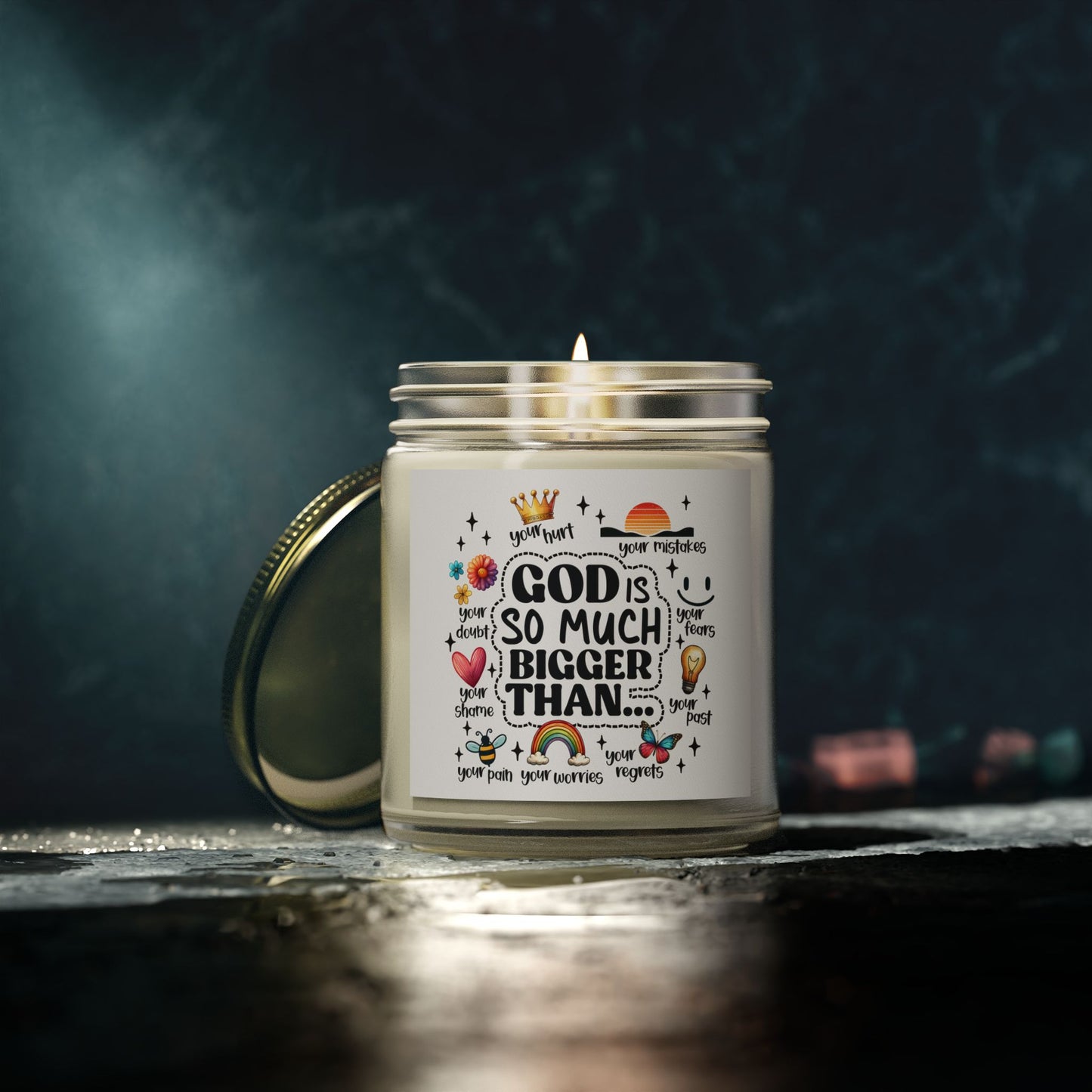 God is So Much Bigger Inspirational Candle - Kim’s Signature Beauty & Accessories    (Store description)