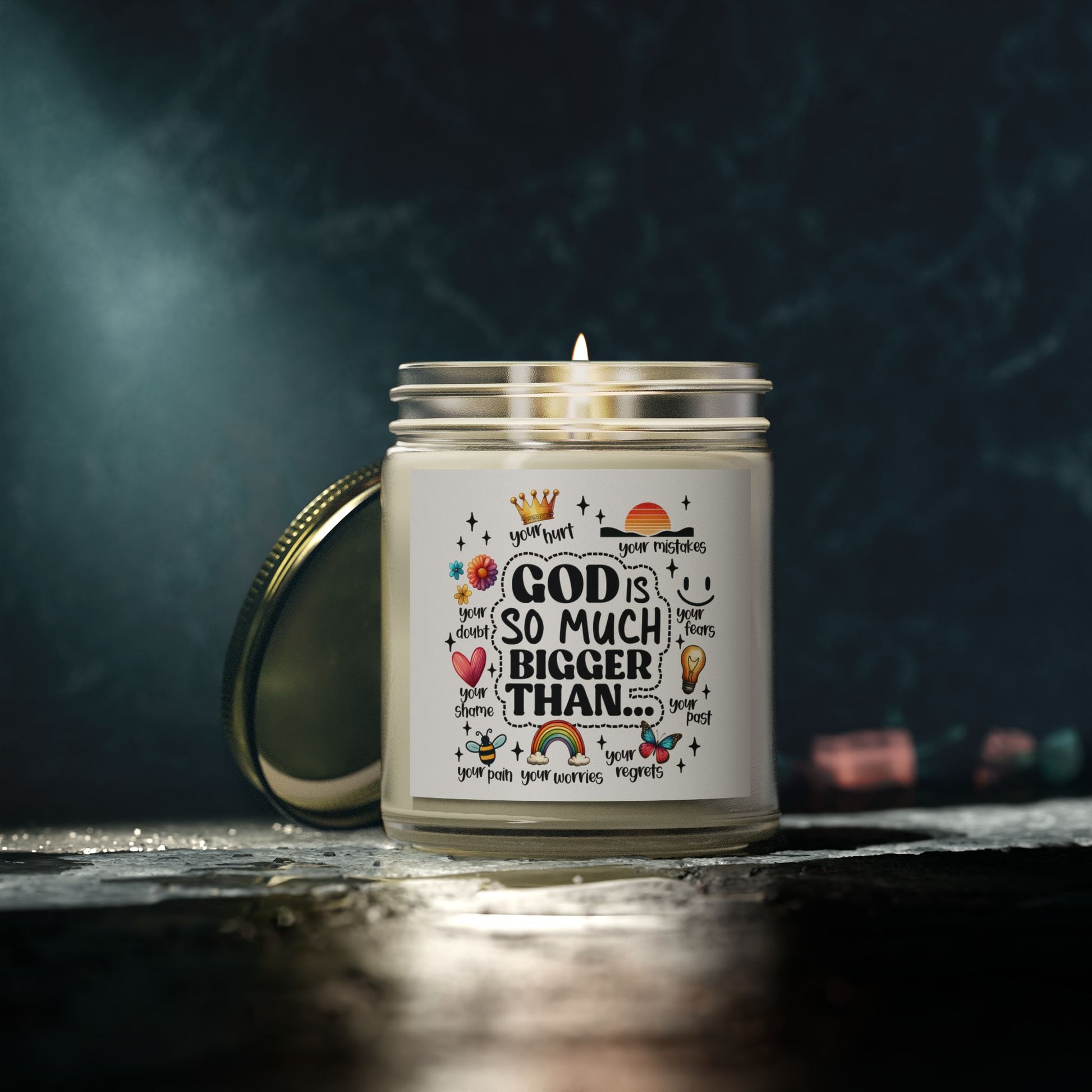 God is So Much Bigger Inspirational Candle - Kim’s Signature Beauty & Accessories    (Store description)