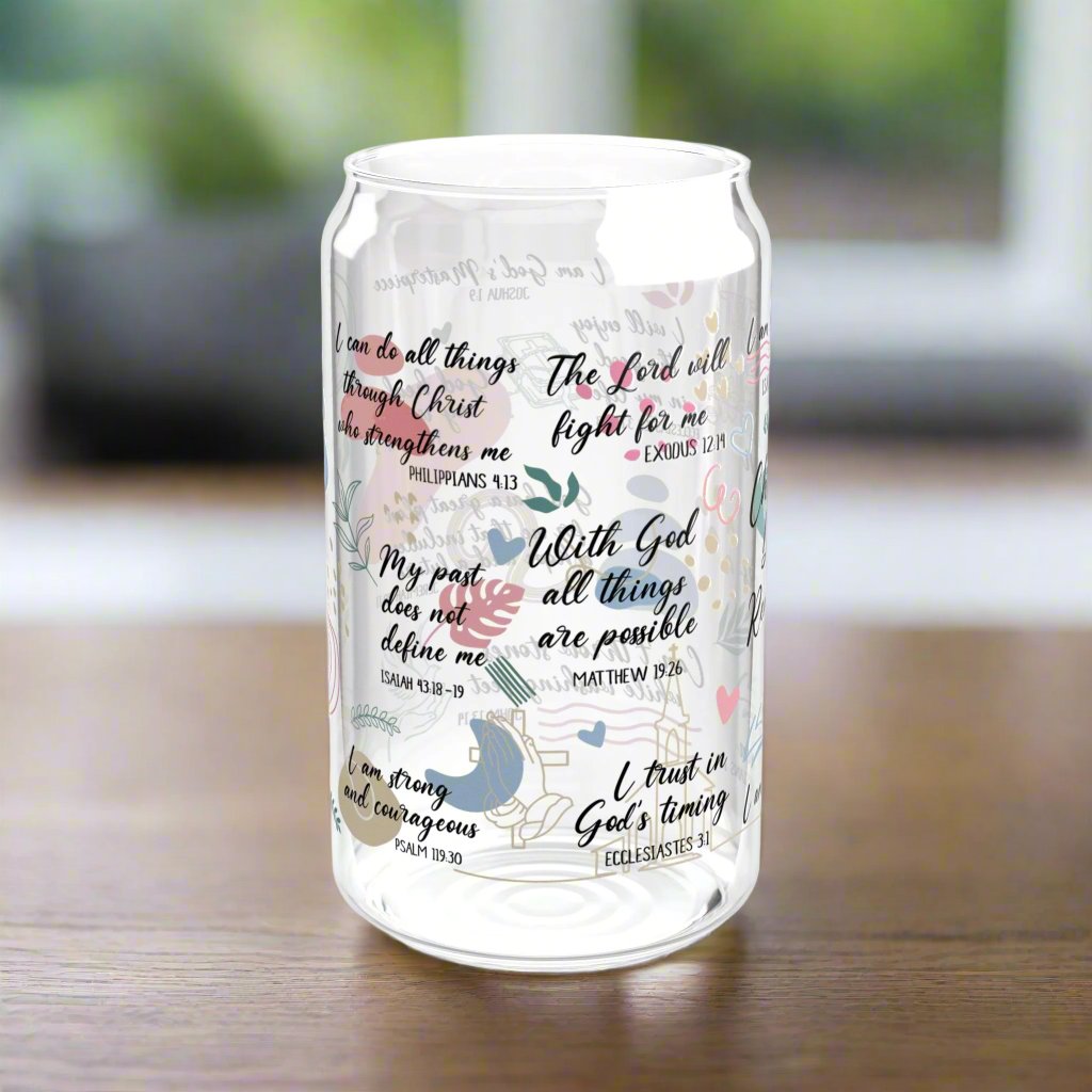 Christian Daily Reminders Glass Sipper - Kim’s Signature Beauty & Accessories    (Store description)