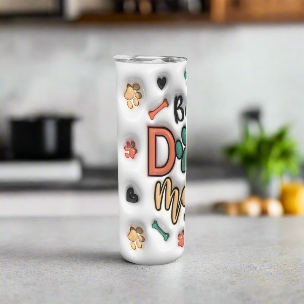 3D Best Dog Mom Skinny Tumbler - Kim’s Signature Beauty & Accessories    