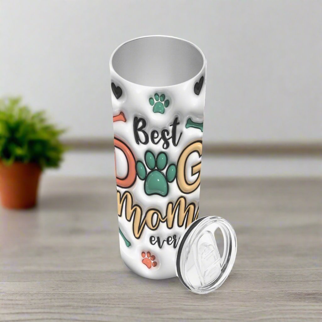 3D Best Dog Mom Skinny Tumbler - Kim’s Signature Beauty & Accessories    