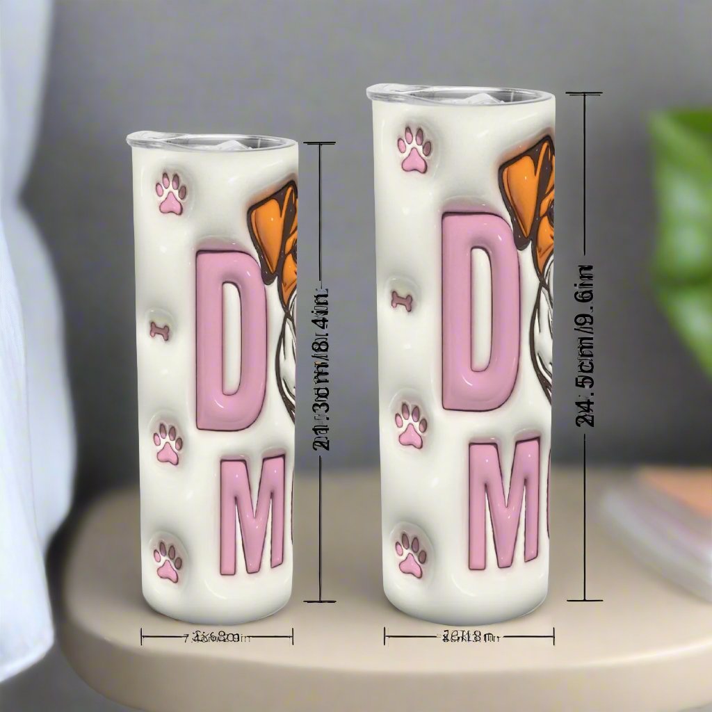3D Dog Mom with Pup Skinny Tumbler - Kim’s Signature Beauty & Accessories    