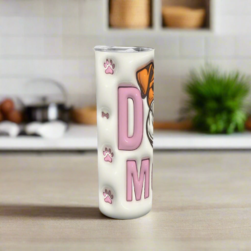 3D Dog Mom with Pup Skinny Tumbler - Kim’s Signature Beauty & Accessories    
