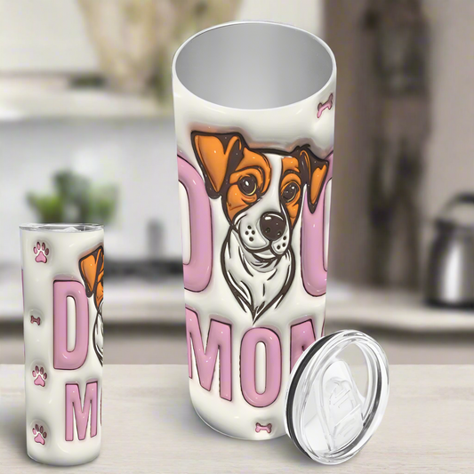 3D Dog Mom with Pup Skinny Tumbler - Kim’s Signature Beauty & Accessories    