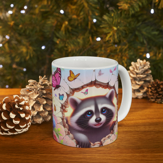 3D Raccoon & Butterfly Mug - Kim’s Signature Beauty & Accessories    