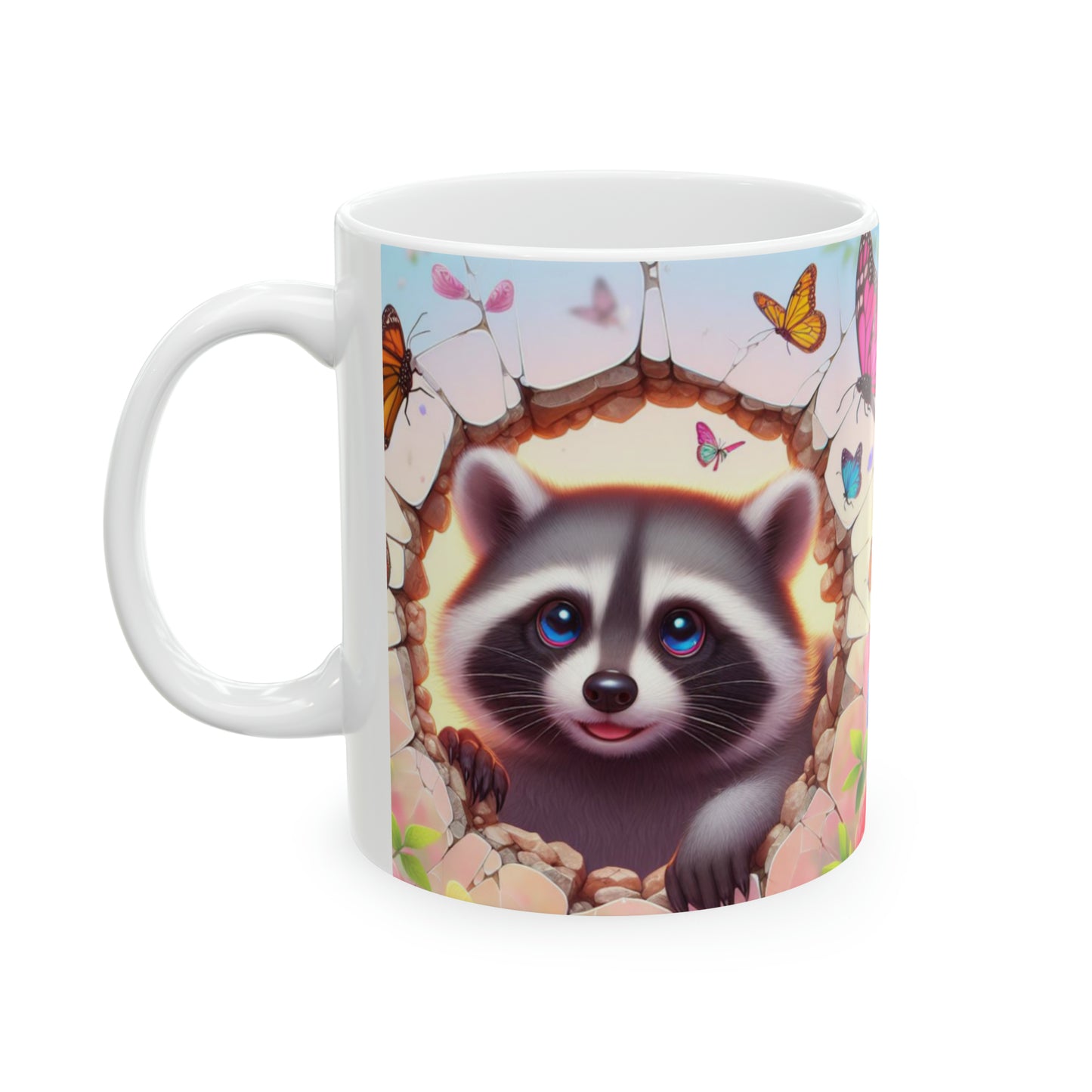 3D Raccoon & Butterfly Mug - Kim’s Signature Beauty & Accessories    
