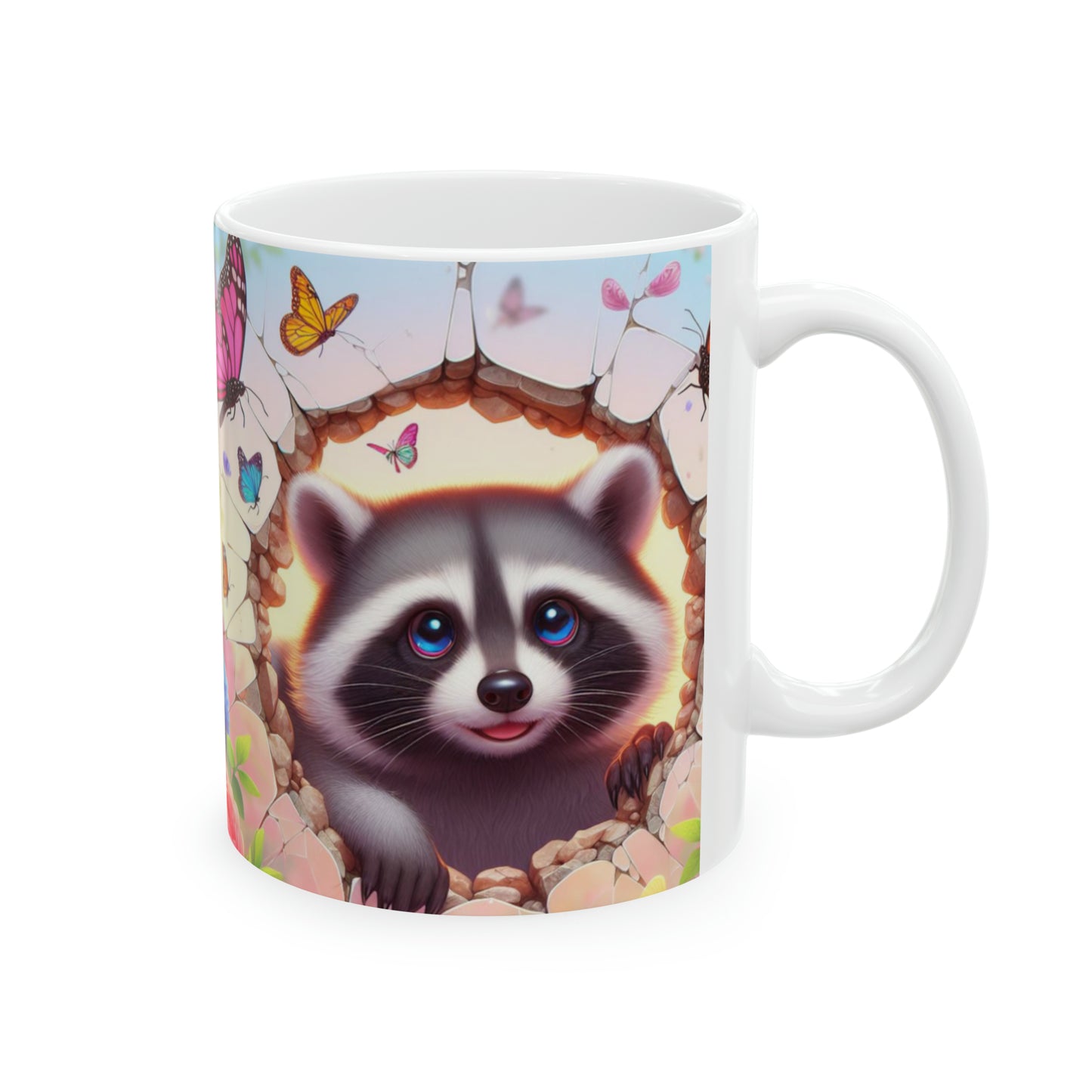 3D Raccoon & Butterfly Mug - Kim’s Signature Beauty & Accessories    